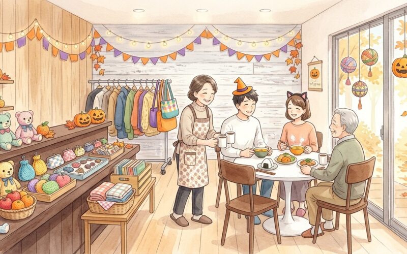 10月29日（木）・30日（金）の2日間、ハコブネ平岸の一階で、ハロウィンのイベントを開きます。お店やちょっとしたフリマ、手作りのごはんやカフェで、利用者さんと一緒にすごす2日間です。就労B型の見学や、外出支援のご相談も可能です。どなたでも、お気軽にお立ち寄りください。